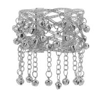 Bracelet Manchette Bras de Danseuse du Ventre pour Femmes, Métal | Bijou de Scène Ajustable, Cloche Intégrée, Argenté, pour Danse Ethnique et Représentation