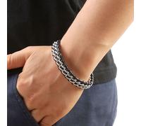 Bracelet Manchette En Cuir Pu Tressé Pour Hommes