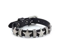 Bracelet manchette en cuir style punk, bracelet vintage avec boucle de ceinture en forme d'étoile