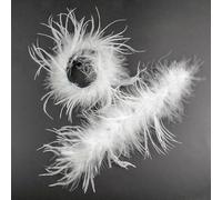 Bracelet manchette en plumes d'autruche pour femme, manchettes colorées, chemise avec plumes, ornement de manchettes pour filles, boa, plume - Blanc - 1 pièce