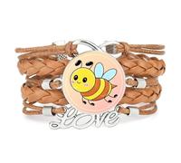 Bracelet Marron À Motif Infini,Bonheur,Dessin Animé,Abeille,Défaut,Art E