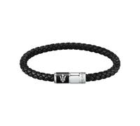 Bracelet MASERATI en Acier et Cuir Noir