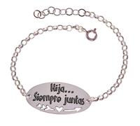 Bracelet Mère et Fille en argent sterling 925, 16 cm de long, avec le message « FILLE TOUJOURS ENSEMBLE »