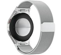 Bracelet métal magnétique premium en acier inoxydable Compatible with Samsung Galaxy Watch FE 7 6 5 4 Band 40 44mm/6 Classic 43 47mm/4 Classic 42 46mm/5 Pro 45mm Band métallique no-gap, Argent