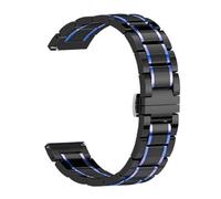 Bracelet métallique en céramique, 20mm 22mm, montre de sport unisexe, bracelet de remplacement à dégagement rapide(Black-Blue,20mm)