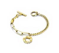Bracelet MGJ™ à breloque cœur en cristal Swarovski pour femme | Bijou hypoallergénique, offert dans un coffret et un sac blancs haut de gamme | Disponible en argent et or rose