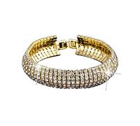 Bracelet MGJ™ à cinq rangs de cristaux Swarovski pour femme, motif pavé | Bijou hypoallergénique, cadeau pour elle, dans un coffret cadeau blanc haut de gamme, un sac et une carte de Noël