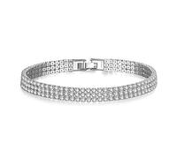 Bracelet MGJ™ à trois rangs de cristaux Swarovski pour femme, motif pavé | Bijou hypoallergénique | Disponible en argent, or rose et or