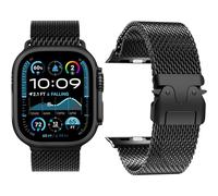Bracelet Milanais Compatible avec Apple Watch Ultra 3/2/1 49mm 46mm 45mm 44mm 42mm(Series 3 2 1) Femmes Hommes, Boucle de Type Parachute, Bracelets en Métal pour iWatch 11 10 9 SE 8 7 6 5 4