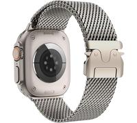 Bracelet Milanais Compatible avec Apple Watch Ultra 3/2/1 49mm 46mm 45mm 44mm 42mm(Series 3 2 1) Femmes Hommes, Boucle de Type Parachute, Bracelets en Métal pour iWatch 11 10 9 SE 8 7 6 5 4