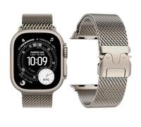 Bracelet Milanais Compatible avec Apple Watch Ultra 3/2/1 49mm 46mm 45mm 44mm 42mm(Series 3 2 1) Femme Homme, Boucle de Type Parachute, Bracelets en Métal pour iWatch 11 10 9 SE 8 7 6 5 4