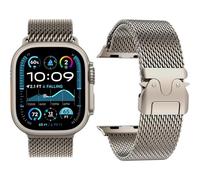 Bracelet Milanais Compatible avec Apple Watch Ultra 3/2/1 49mm 46mm 45mm 44mm 42mm(Series 3 2 1) Femmes Hommes, Boucle de Type Parachute, Bracelets en Métal pour iWatch 11 10 9 SE 8 7 6 5 4