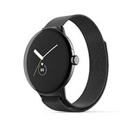Bracelet milanais compatible avec la Google Pixel Watch, bracelet unisexe réglable à boucle en maille, bracelet de remplacement magnétique en acier inoxydable pour la Google Pixel Watch (Noir)