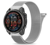 Bracelet milanais de 22 mm compatible avec Garmin Fenix 8-47 mm/E-47 mm/7/7pro/6/6pro/5/5plus, bracelet en maille métallique à ajustement rapide pour Forerunner 970/965/955/945/935/745/Tactix 8-47 mm