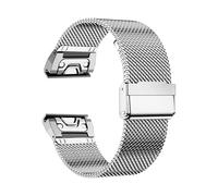 Bracelet milanais en métal 20mm 22mm 26mm, Pour Garmin Fenix E 8 7 Pro 7X 6 6X 5X 5Plus bracelet de montre en acier inoxydable à ajustement rapide(Silver,20mm(Fenix 7S/6S/5S))