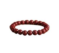 Bracelet minéral cinabre naturel avec six proverbes de personnages - Cadeau pour les couples, One Size