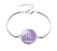 Bracelet Mode Personnalisé 12 Constellation, Bracelet Coréen Simple Time Gemstone Bracelet, Cadeau Bracelet Anniversaire Constellation Réglable, Convient Aux Femmes, Adolescents Et Filles,Scorpion