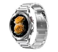 Bracelet montre en acier inoxydable, Compatible with Samsung Galaxy Watch Band 7/FE/6/5/4/3 & Watch 5 Pro & 6/4 Classic & Gear S3/S2, (20mm & 22mm) à fermoir papillon double bouton, Argent