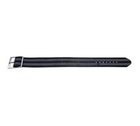 Bracelet montre - MY-MONTRE - 18mm rayé - Nylon - Noir/Gris - Double boucle argentée