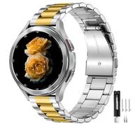Bracelet Montre Universel Acier Inox Compatible with Samsung Galaxy Watch 7/FE/6/5/4/3, Watch 5 Pro, 6/4 Classic, Gear S3/S2, Huawei, 20mm 22mm Bracelet - Argent+Or