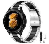 Bracelet Montre Universel Acier Inox Compatible with Samsung Galaxy Watch 7/FE/6/5/4/3, Watch 5 Pro, 6/4 Classic, Gear S3/S2, Garmin, 20mm 22mm Bracelet Remplacement - Argent+Noir