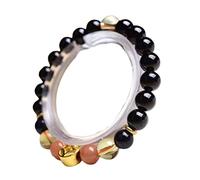 Bracelet multi-gem naturel Chinois Bracelet Bracelet Lucky Charms Ornements Reiki Chakra Meditation Feng Shui Bracelet de richesse Talisman pour les hommes Femmes Cinnabar