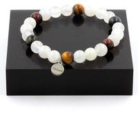 Bracelet multicolore en perles d'œil de tigre + pierre de lune de 8 mm