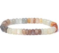 Bracelet multicolore pierre de lune facette AA qualité élastique -- 0,8 cm