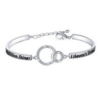 Bracelet musical à breloques avec citation « There's A Million Things I Havn't Done But Just You Wait » pour femme et fille, M, Acier inoxydable