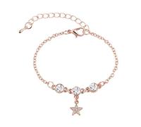 Bracelet Naturelle Plusieurs Ensembles Anneaux à breloques en de cœur Cadeau délicat pour femme, épouse, mariée, sœur, , anniversaire, fête des Classique Bracelet Largeur Perle (Rose Gold, One Size)