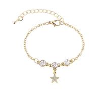 Bracelet Naturelle Plusieurs Ensembles Anneaux à breloques en de cœur Cadeau délicat pour femme, épouse, mariée, sœur, , anniversaire, fête des Classique Bracelet Largeur Perle (Gold, One Size)