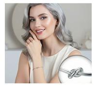 Bracelet Noeud Raffiné Baigné dans l'Or Blanc. Marque 2SPLENDID®. Boîte cadeau offerte. Idée Cadeau Noël