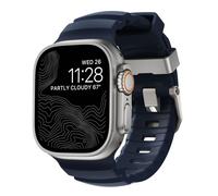 Nomad Goods Bracelet sport Rocky Point Bleu Atlantique pour Apple Watch 46/49 mm Titane naturel
