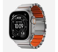 Nomad Goods Bracelet Stratos Watch – Sport renforcé, titane naturel & orange – 44/45/46/49 mm