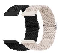 Bracelet Nylon Tressé 22mm pour Samsung Galaxy Watch 3 45mm, Galaxy Watch 46mm, Gear S3 Frontier, Huawei GT 2/GT 3/46mm, Garmin Venu 2 - Homme/Femme, 2PCS