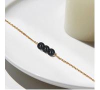 Bracelet obsidienne camelia or