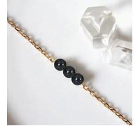 Bracelet obsidienne cannelle or