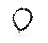 Bracelet œil de faucon sud-africain + perles de lave de 8 mm