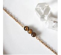 Bracelet oeil de tigre cannelle or