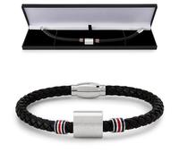 Bracelet officiel Club Merchandise Rangers FC en acier inoxydable et cuir noir avec anneaux colorés, cadeau officiel RFC