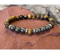 Bracelet om oeil de tigre et hématite