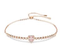 Swarovski Bracelet One, Cœur, Rose, Placage de ton or rosé