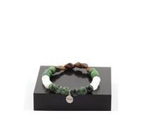 Bracelet d'opale de boulder australien + perles d'épidote australienne + sélénite marocaine 8 mm