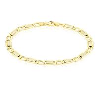 Bracelet Or Jaune Maille Alternée 1+1 - L'ATELIER D'AZUR - Homme - 21cm - 4.5mm - 3.00gr