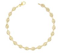Bracelet Or Jaune Maille Grain de Café - Homme - L'ATELIER D'AZUR - Longueur 21cm - Largeur des grains 5 mm