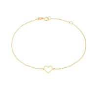 Bracelet Or Jaune Motif Coeur - L'ATELIER D'AZUR - Femme - Longueur 18cm - Poids 0.55gr