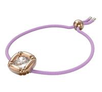 Swarovski Bracelet Dulcis femme, cristal taillé avec précision, coussiné sur une monture rose gold brillante moulée avec cordon violet