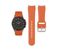 Bracelet (orange) pour montre connectée Samsung Galaxy Watch 4 Classic 46 mm 42 mm en silicone Ridge