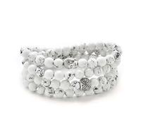 Bracelet ou collier de 108 perles de prière Mala avec breloque Bouddha (Howlite)