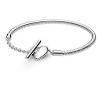 Pandora Bracelet Icons maille serpent en argent sterling, fermoir en T cœur, 20